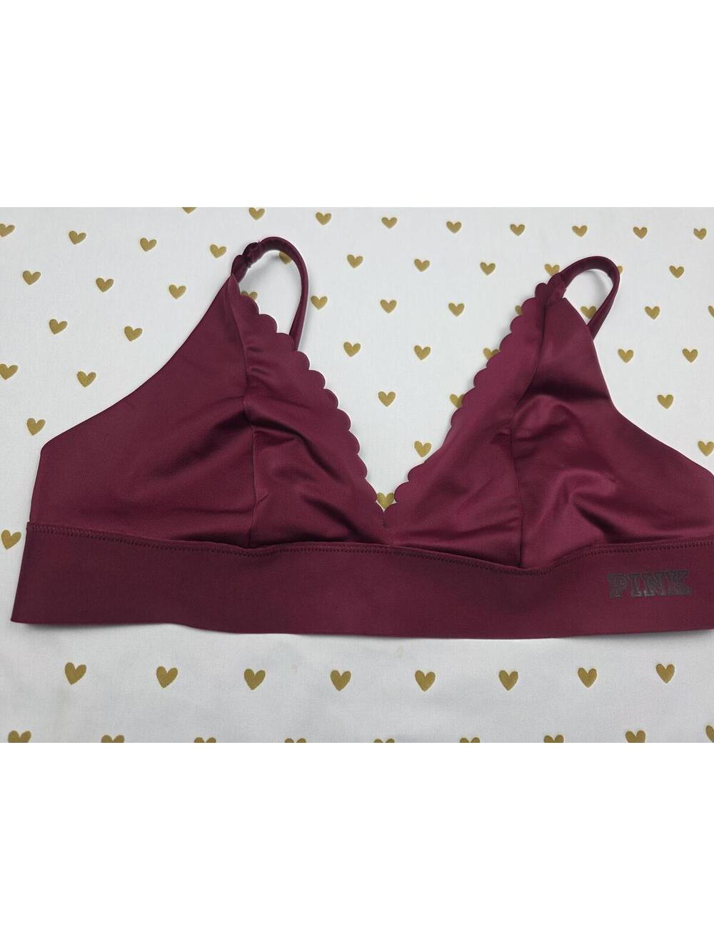 Victorias Secret Pink Maroon Medium Bralette Bra Top Tank